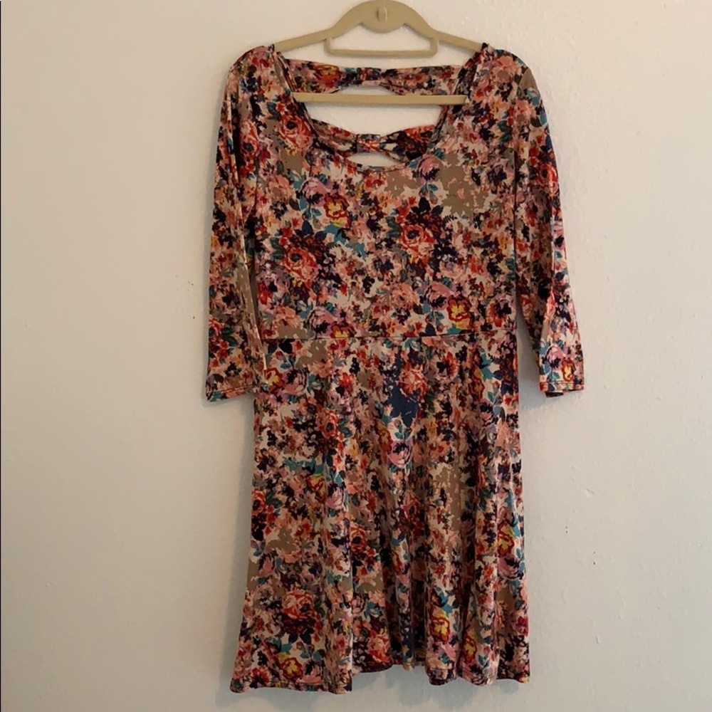 ABSTRACT FLORAL SKATER DRESS